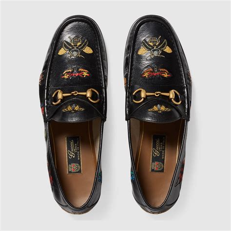 embroidered gucci loafers